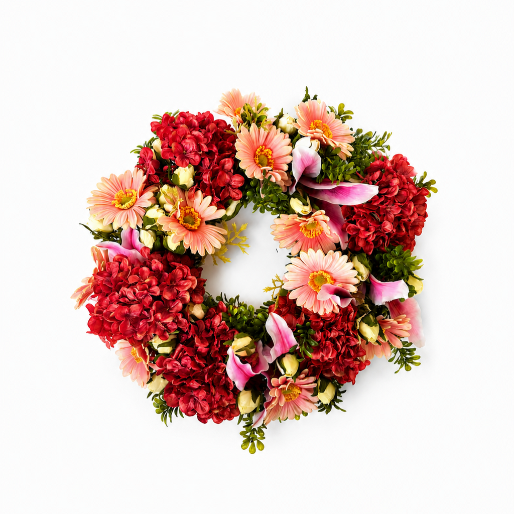 Ortanca & Gerbera Kapı Çelengi - Görsel 1