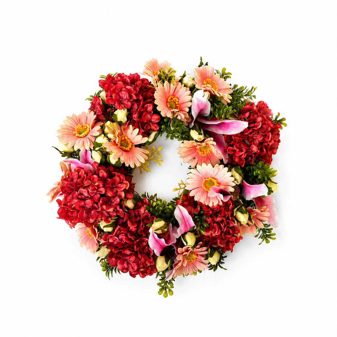 Ortanca & Gerbera Kapı Çelengi - Görsel 1