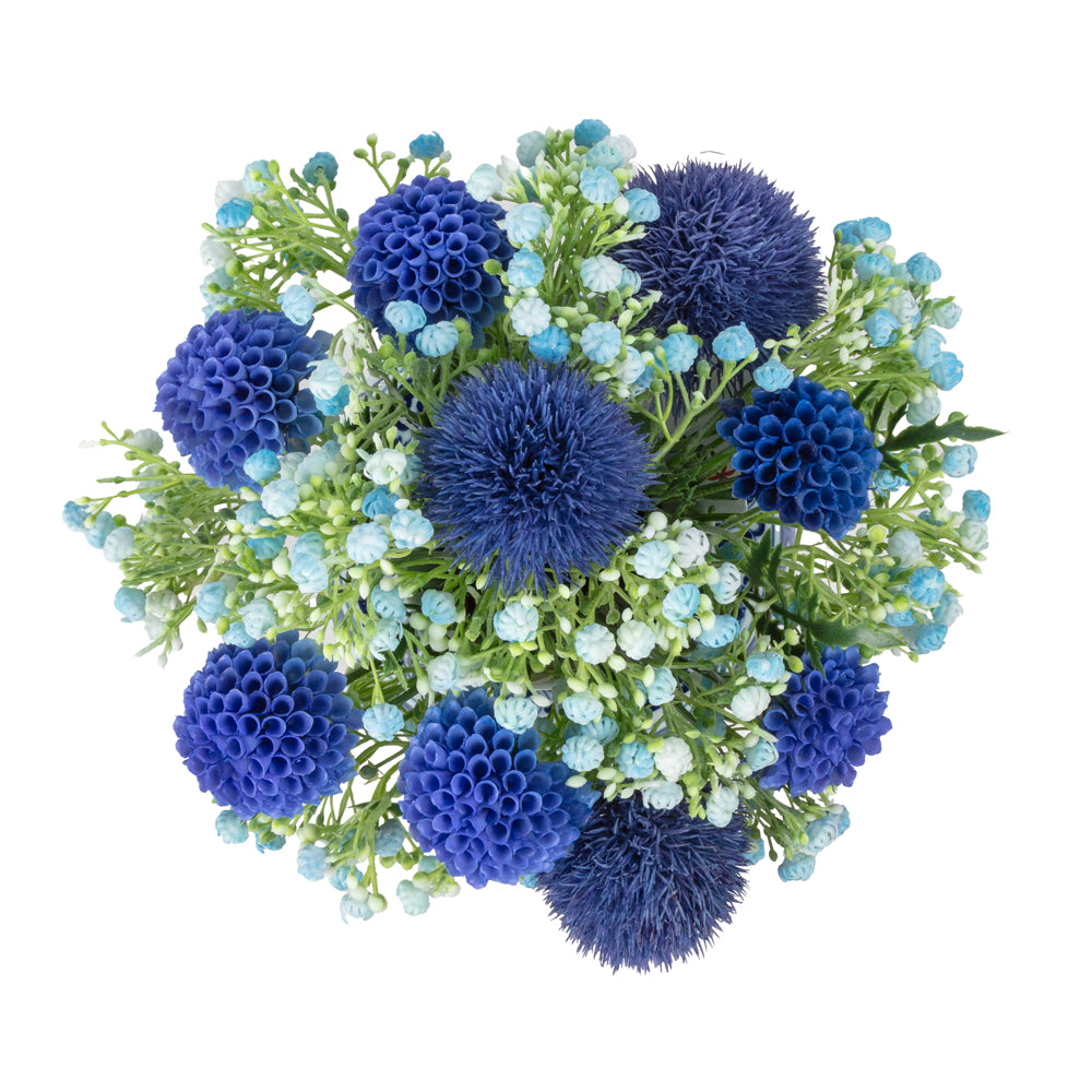 Bleu Blanc Vazo Marigold Aranjman
