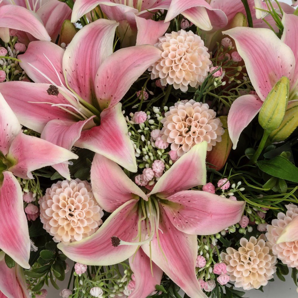 Metal Gondol Saksı Pembe Lilyum Aranjman (60 CM)