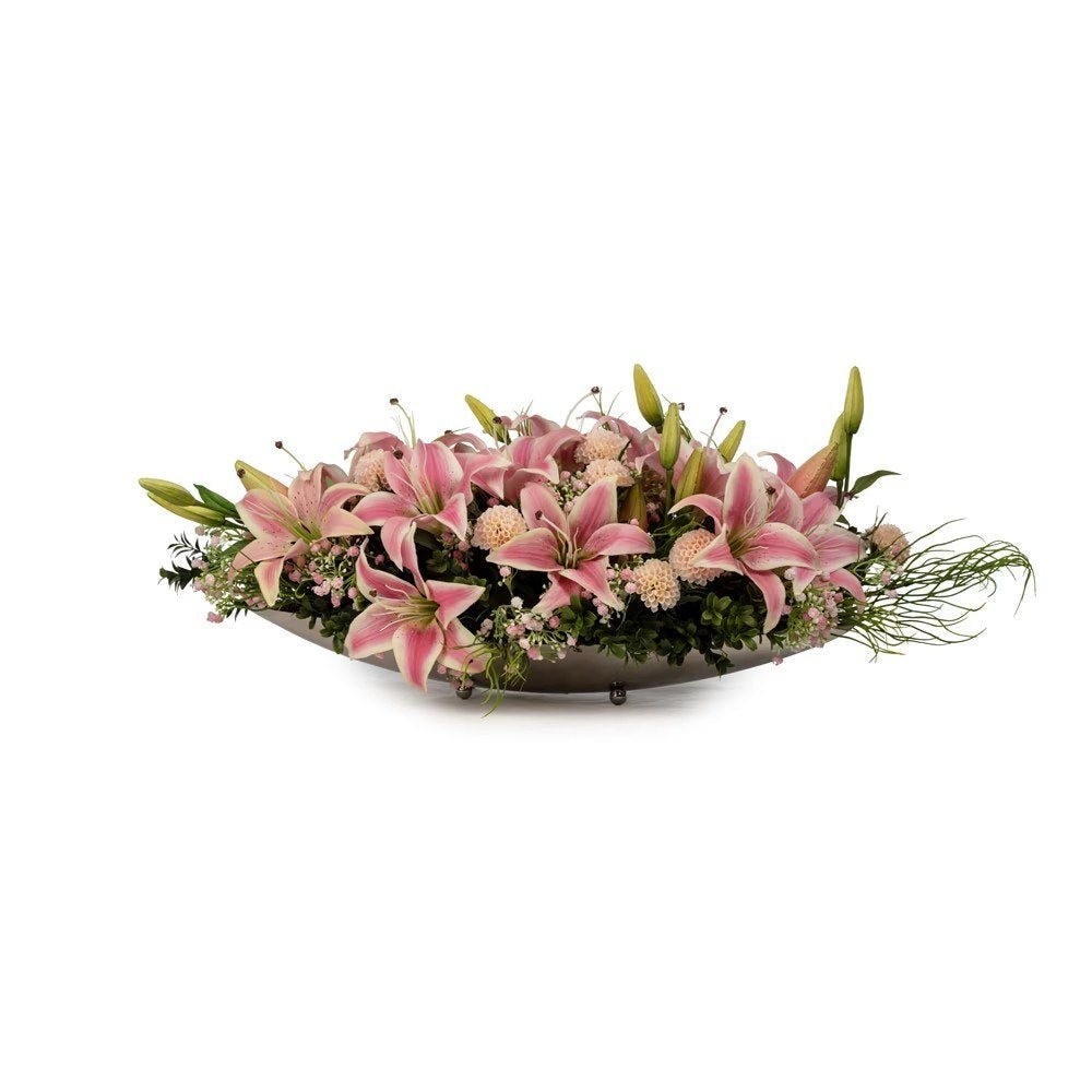Metal Gondol Saksı Pembe Lilyum Aranjman (60 CM)